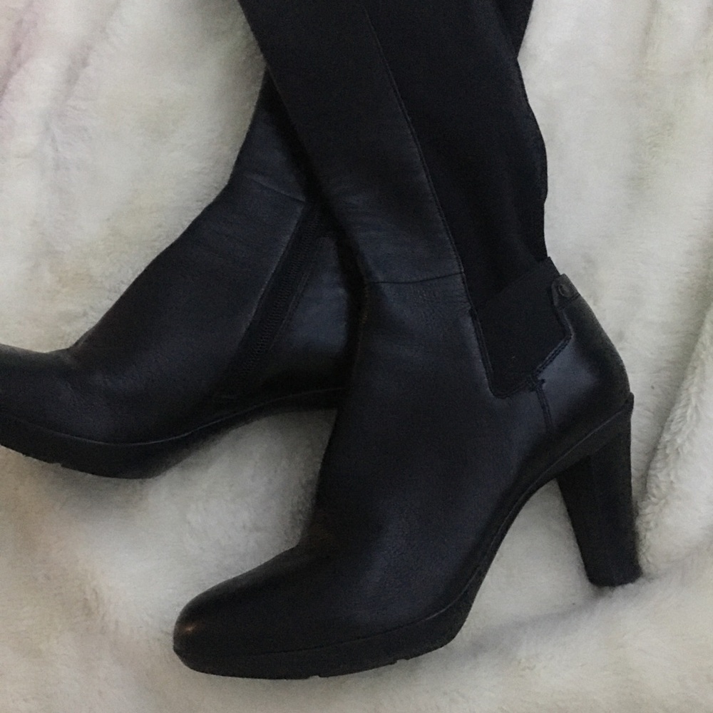 GEOX Black Knee High Leather Boots